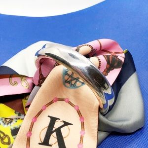 Silver Doughnut Bangle Bracelet 925